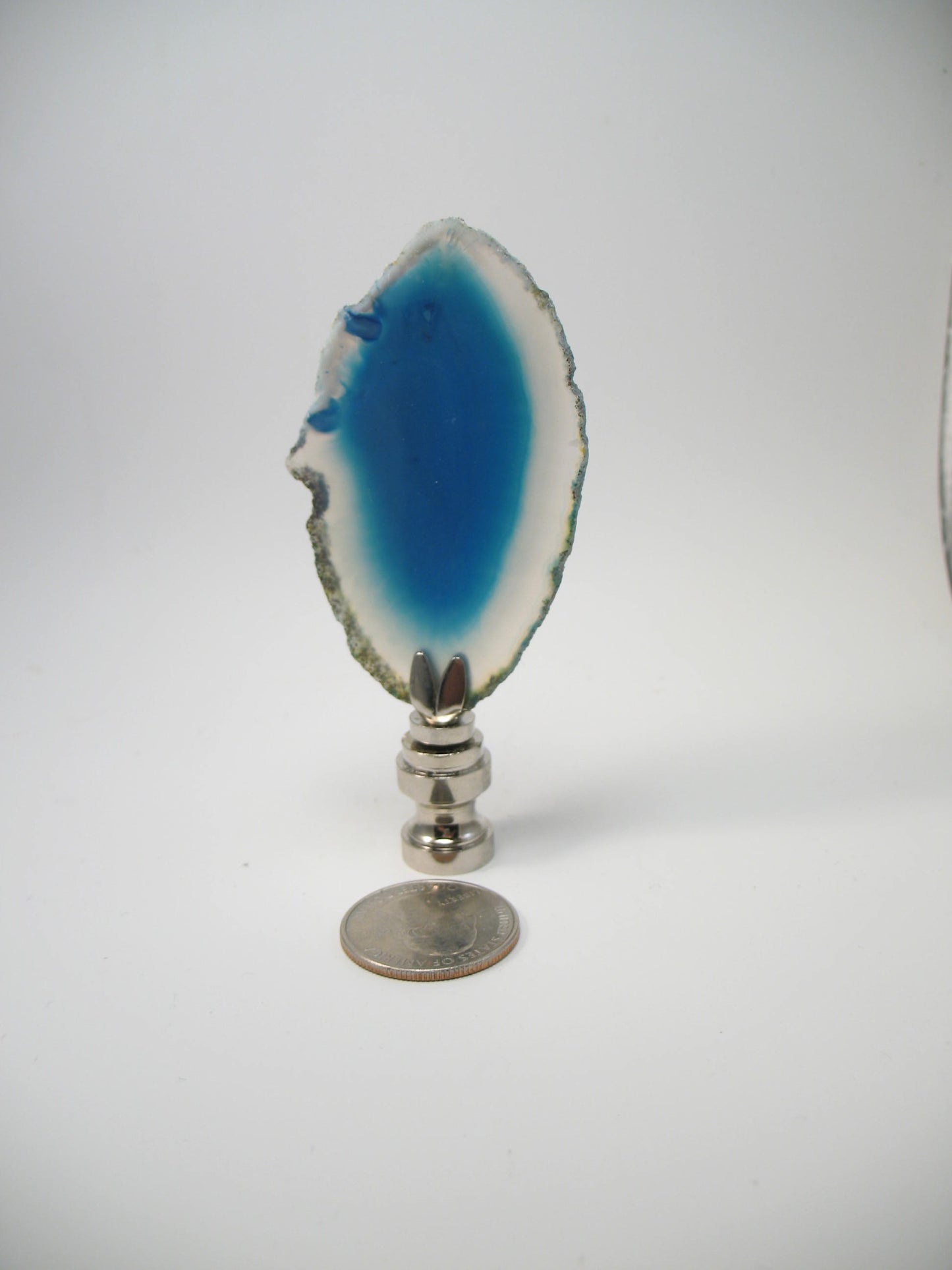 Lamp Finial Blue Geode Agate Slice #G40