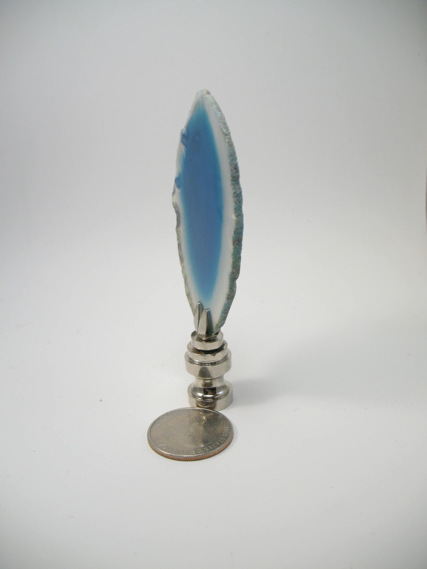 Lamp Finial Blue Geode Agate Slice #G40