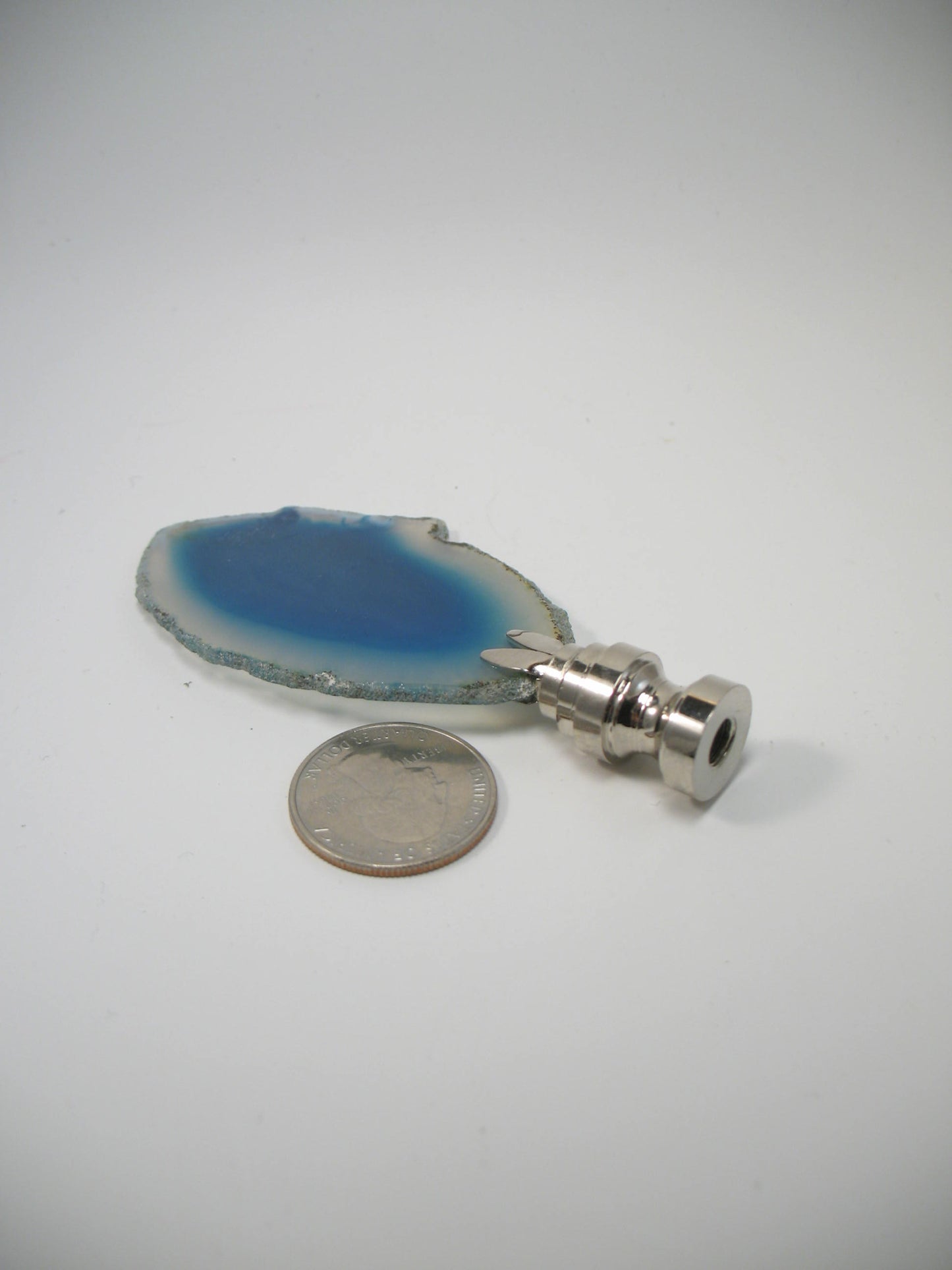 Lamp Finial Blue Geode Agate Slice #G40