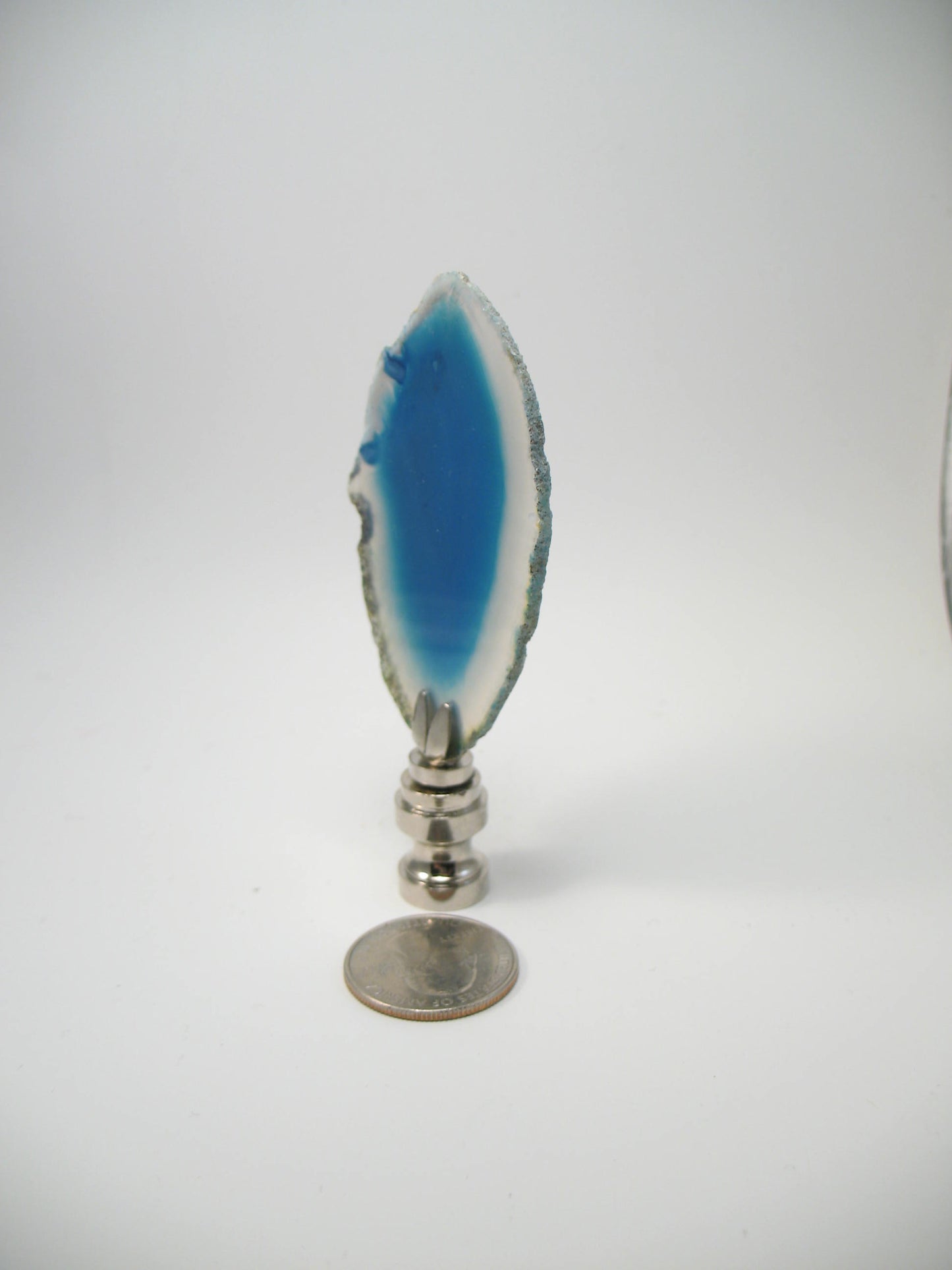 Lamp Finial Blue Geode Agate Slice #G40