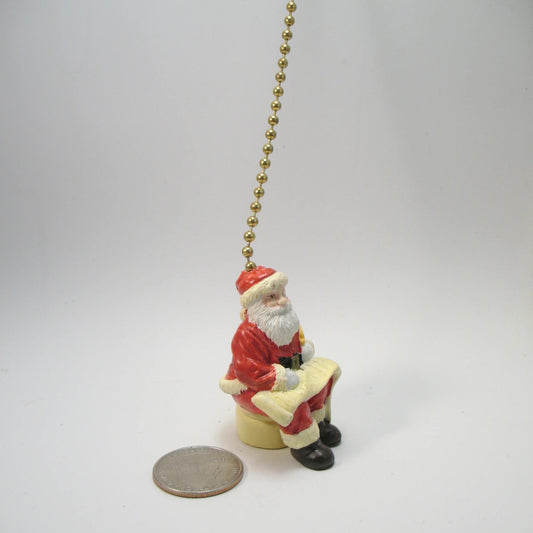 Fan Pull Small Resin Santa Checking His List SFP25