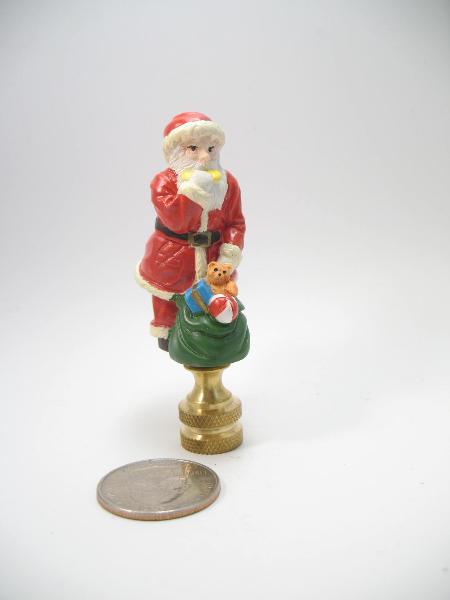 Lamp Finial Small Santa With a Bag of Toys SA140