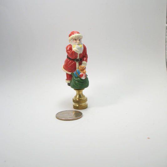 Lamp Finial Small Santa With a Bag of Toys SA140