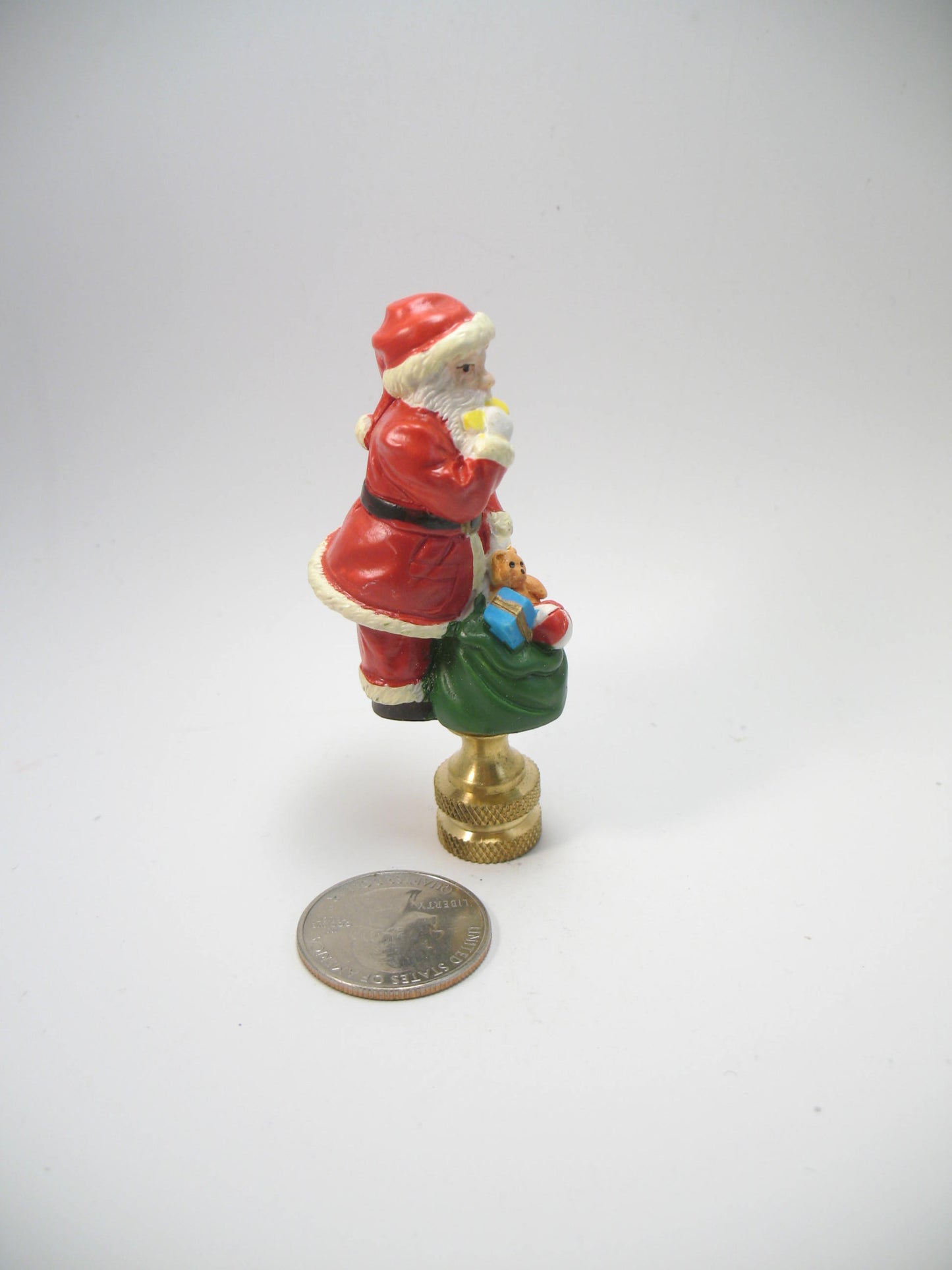 Lamp Finial Small Santa With a Bag of Toys SA140