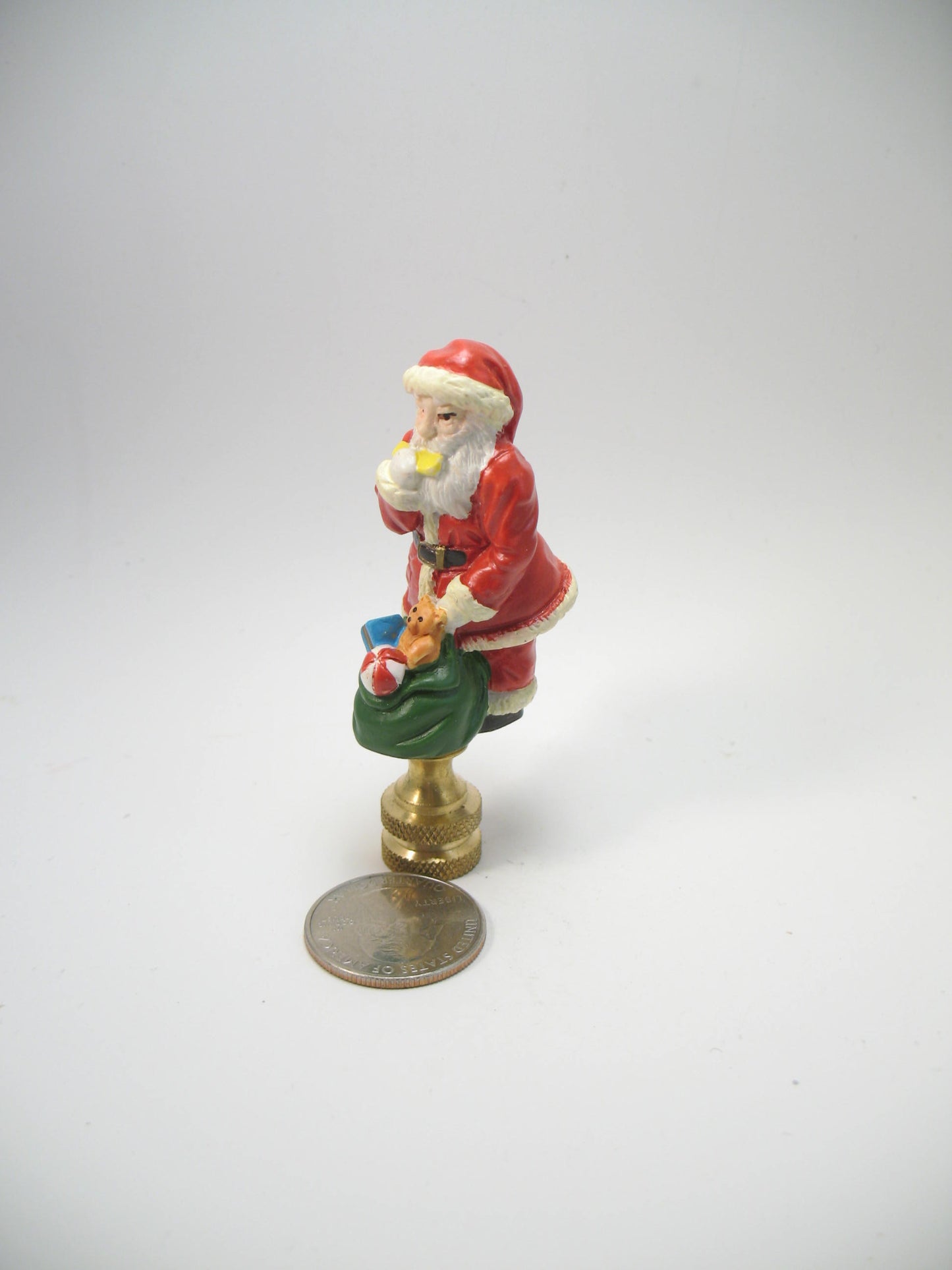 Lamp Finial Small Santa With a Bag of Toys SA140