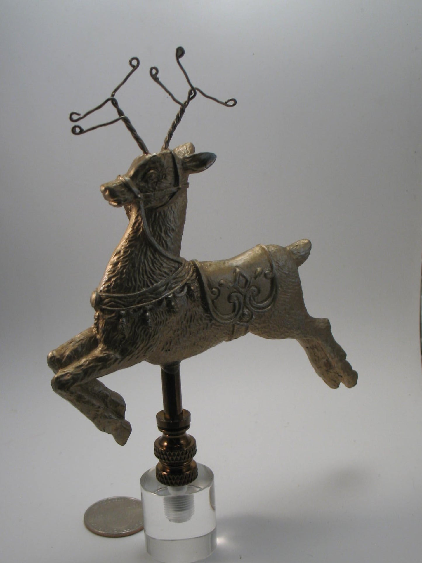 Lamp Finial Large Christmas Holiday Reindeer