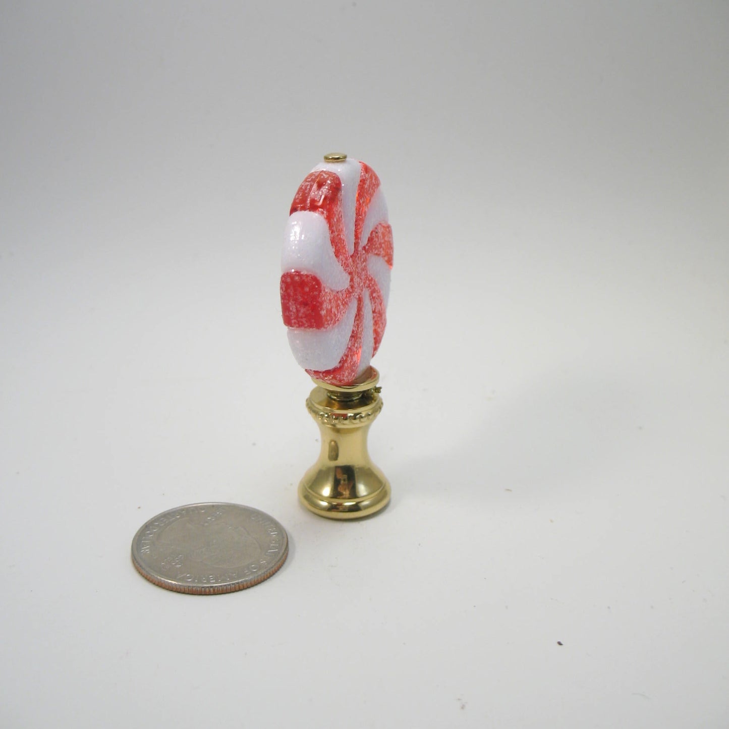 Lamp Finial Christmas Peppermint Candy