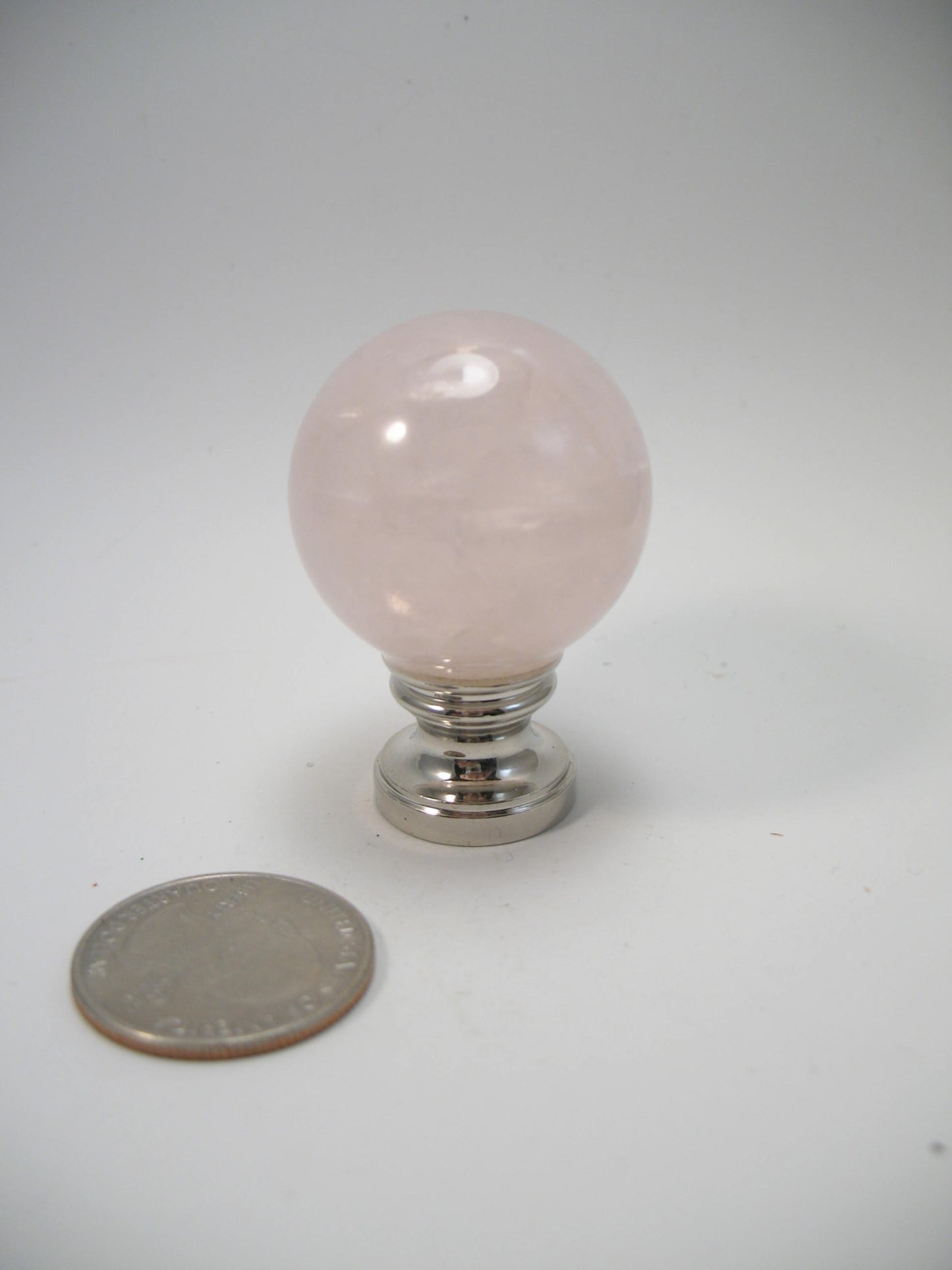 Lamp Finial Pink Rose Quartz Fan 2 1/4" Tall