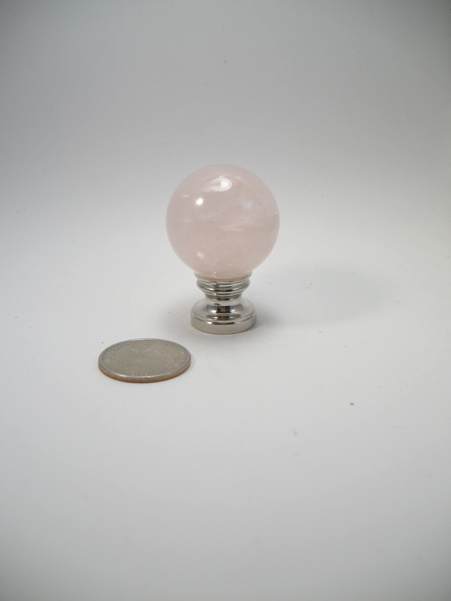 Lamp Finial Pink Rose Quartz Fan 2 1/4" Tall