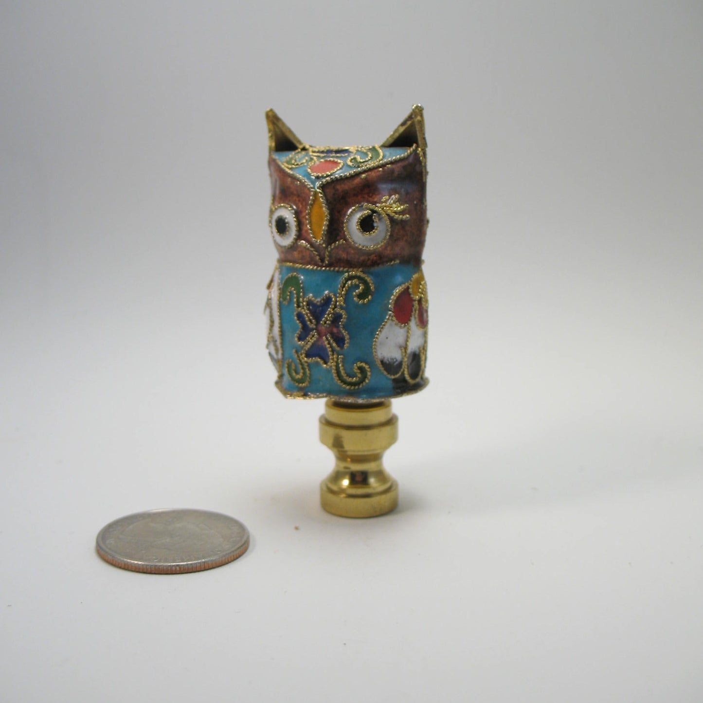 Lamp Finial Cloisonne Owl