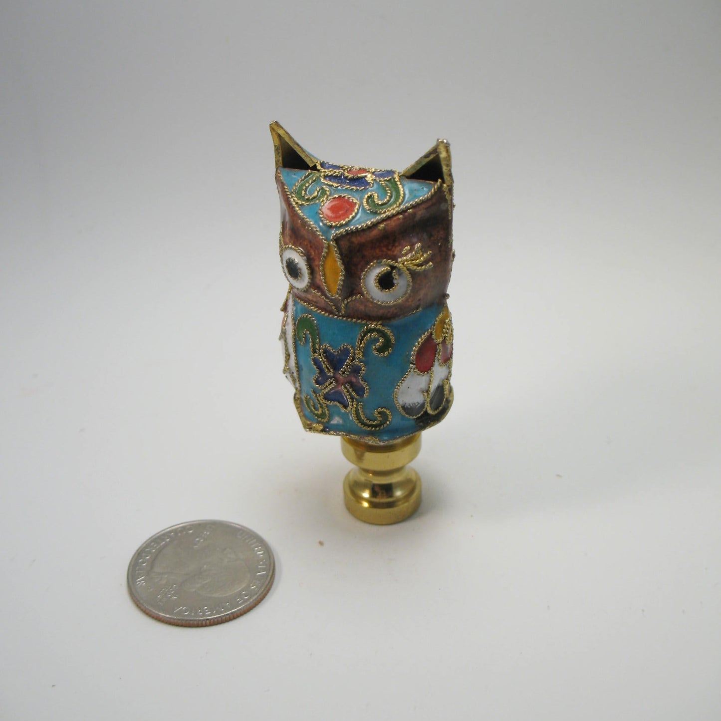 Lamp Finial Cloisonne Owl