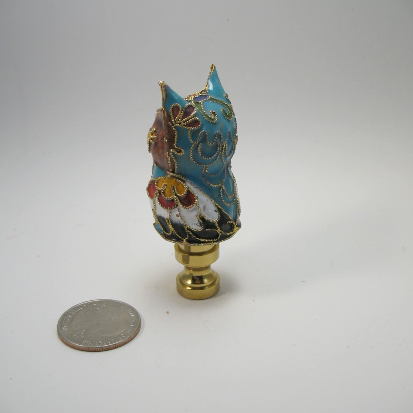 Lamp Finial Cloisonne Owl