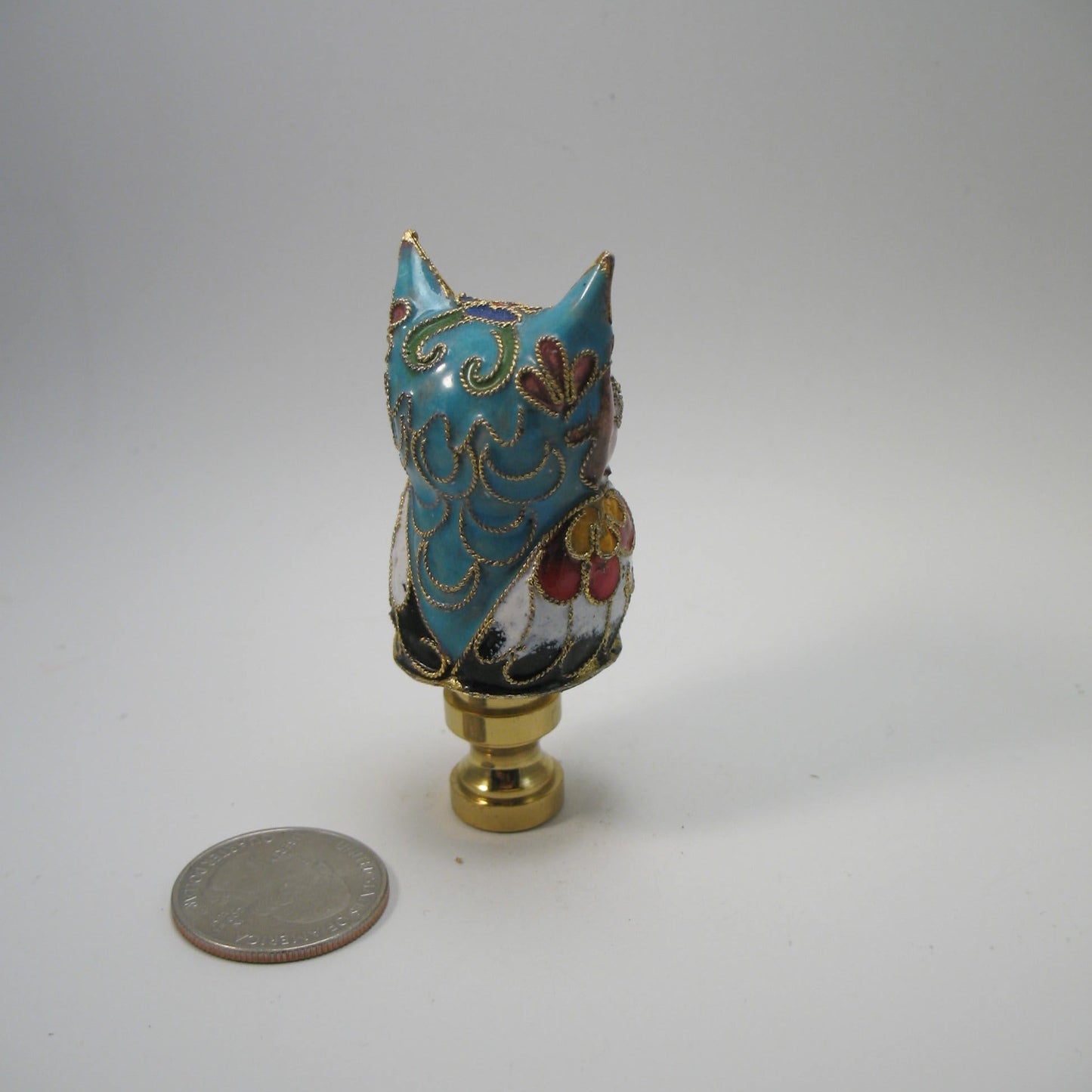 Lamp Finial Cloisonne Owl