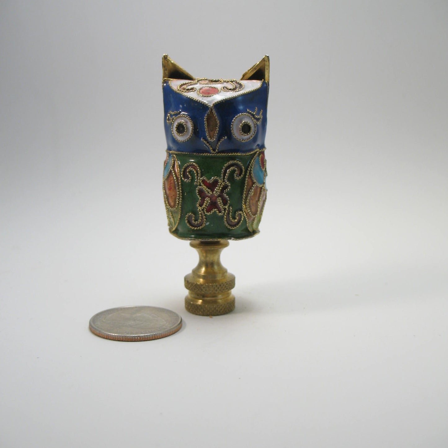 Lamp Finial Cloisonne Owl