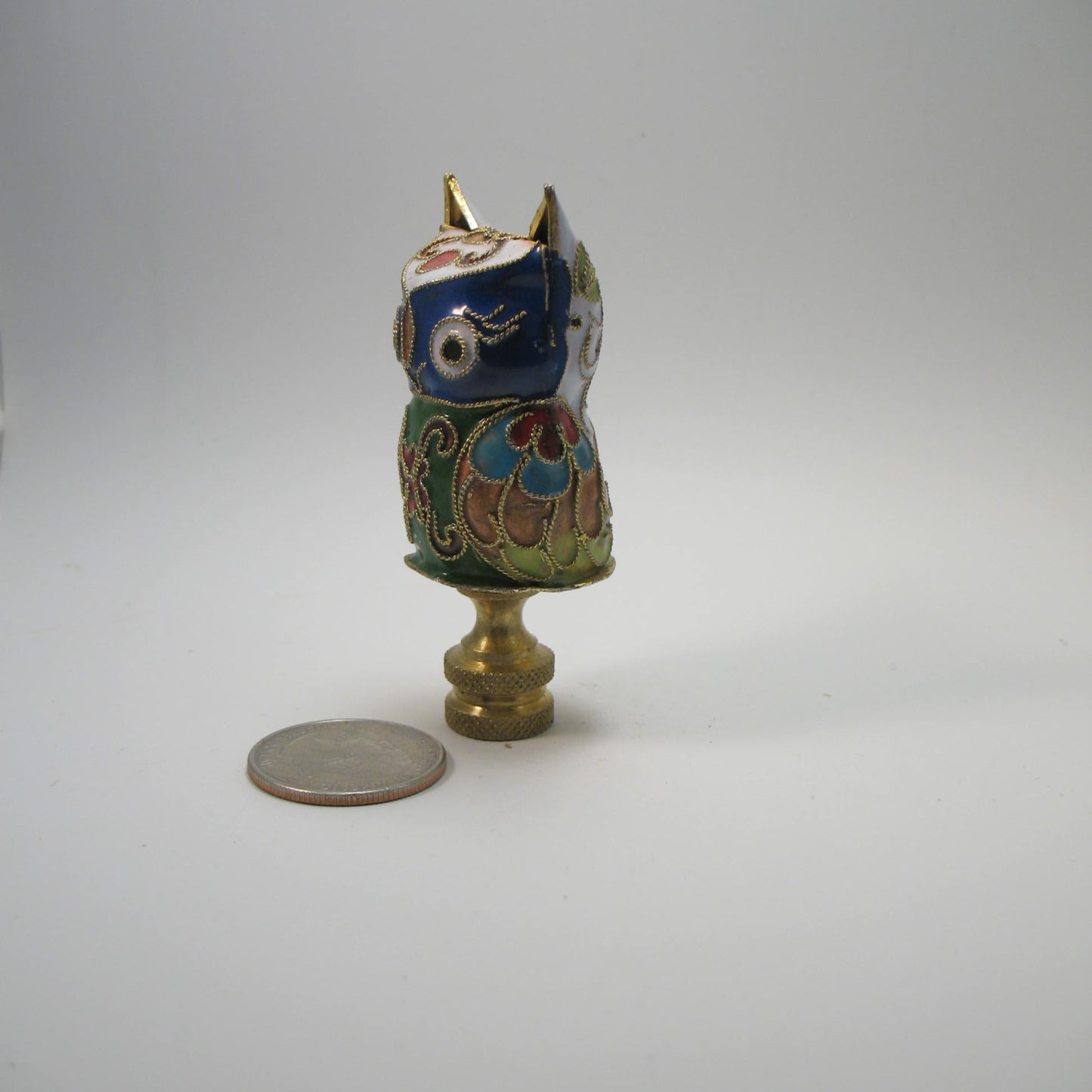 Lamp Finial Cloisonne Owl