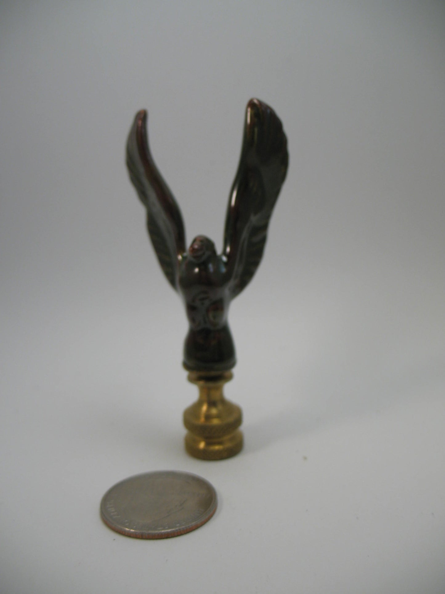 Lamp Finial Very Dark Green Ceramic Eagle