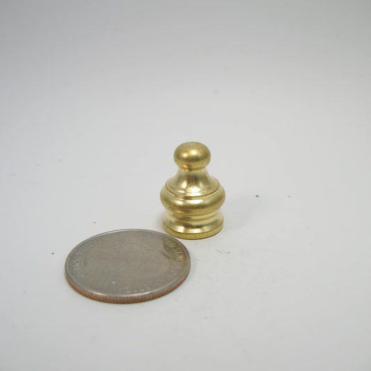 Lamp Finial: Small Polished  Brass Knob 3/8, 1/8ip