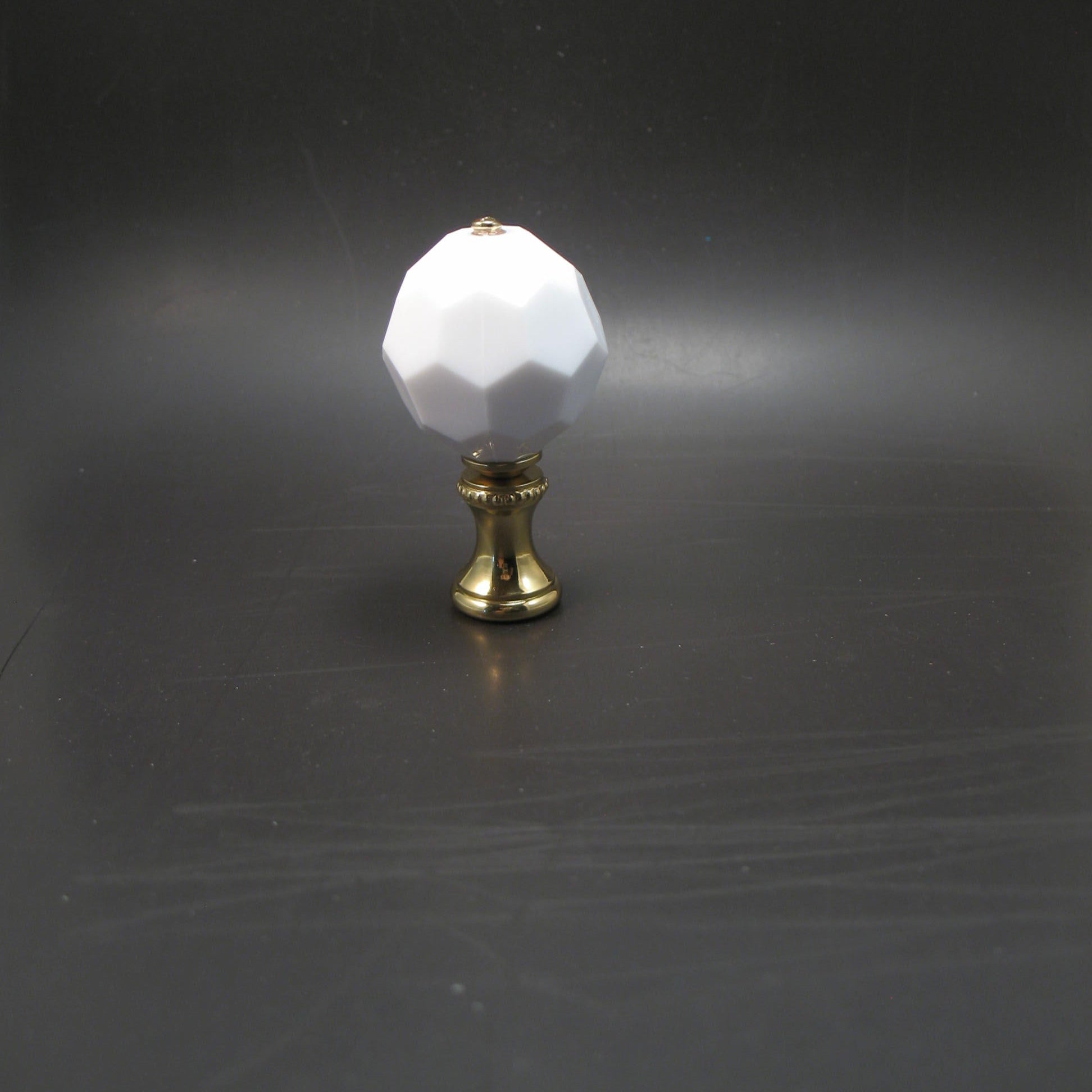 Lamp Finial: White Acrylic Ball. 2