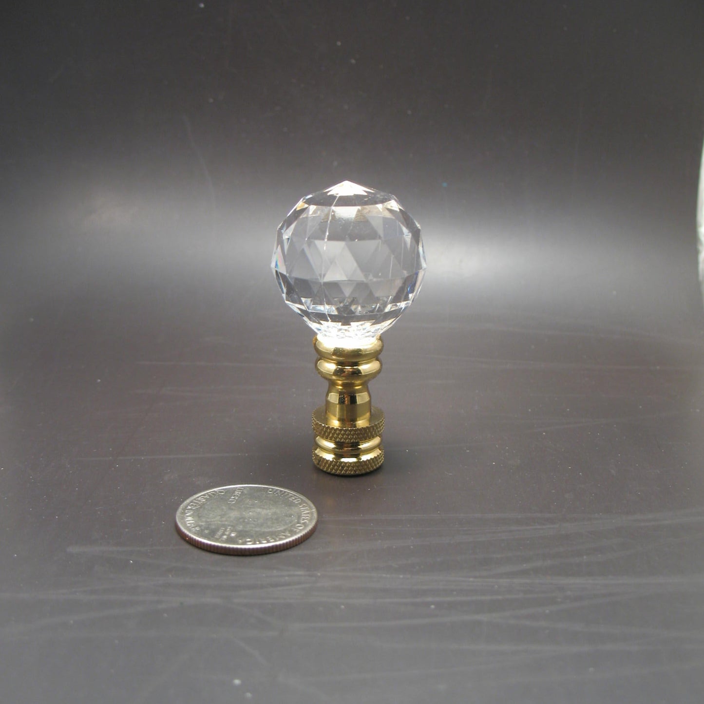 Finial:  Clear Acrylic Ball 2 1/4" overall