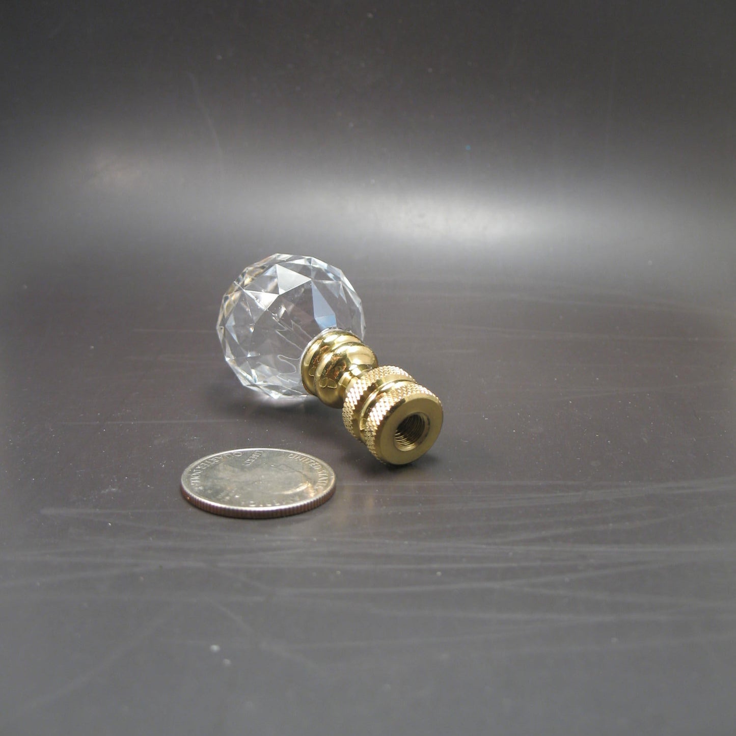 Finial:  Clear Acrylic Ball 2 1/4" overall