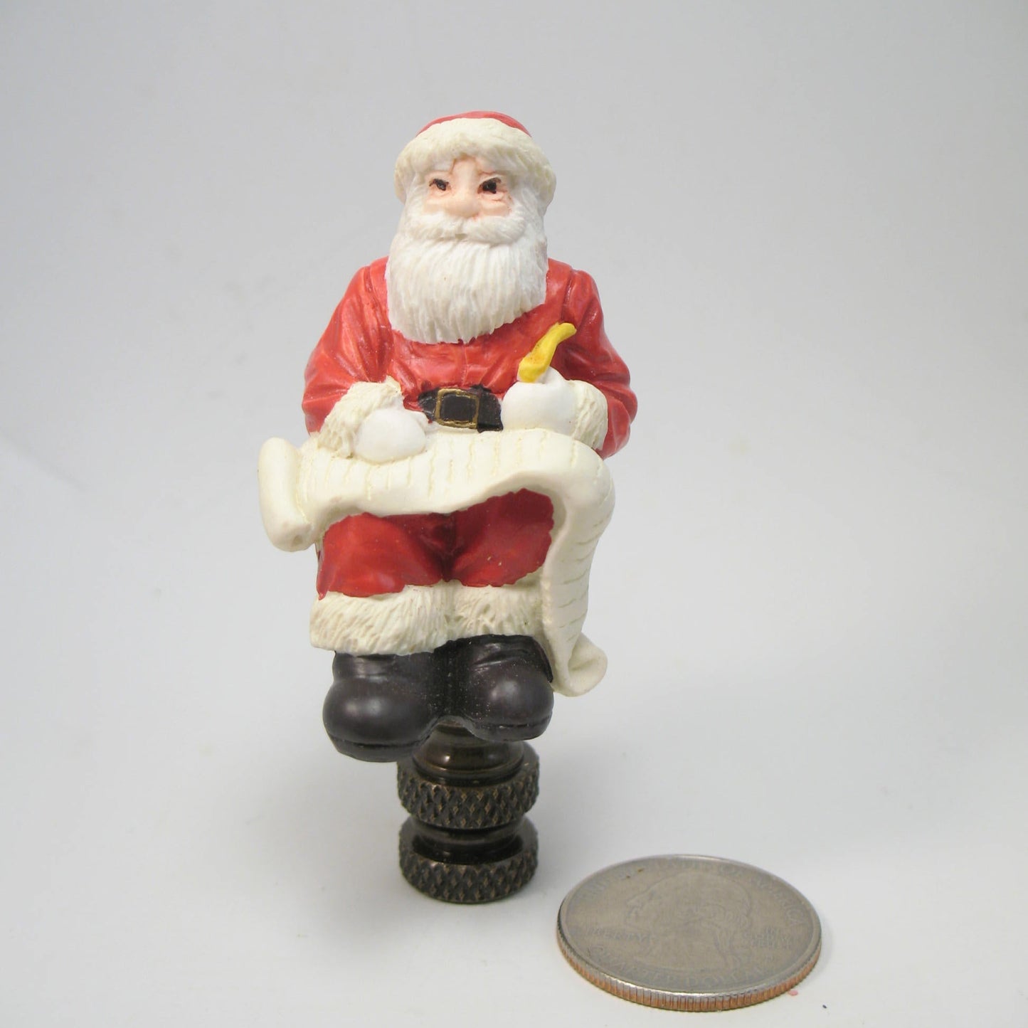 Finial: Small Santa Checks His List "Twice"