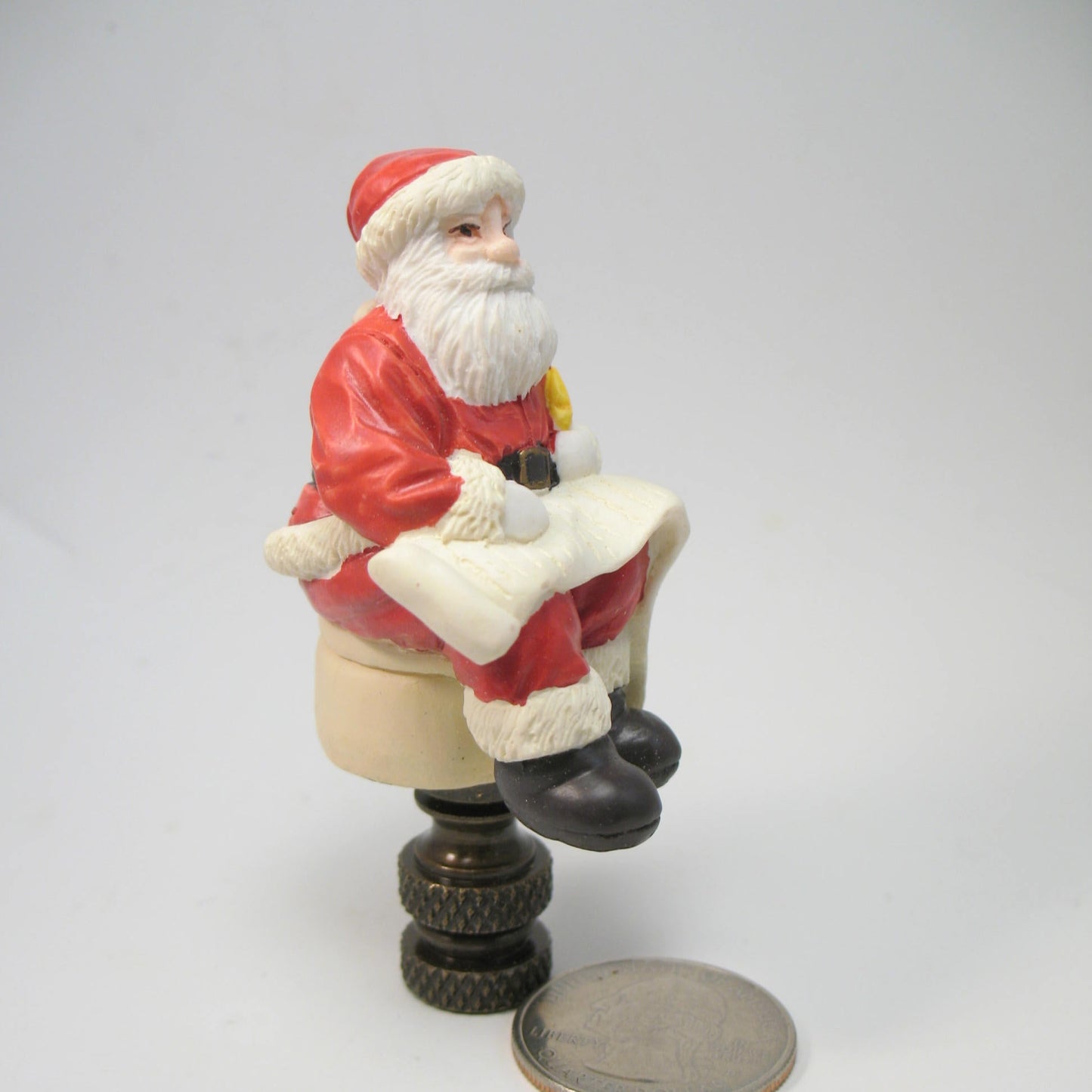 Finial: Small Santa Checks His List "Twice"