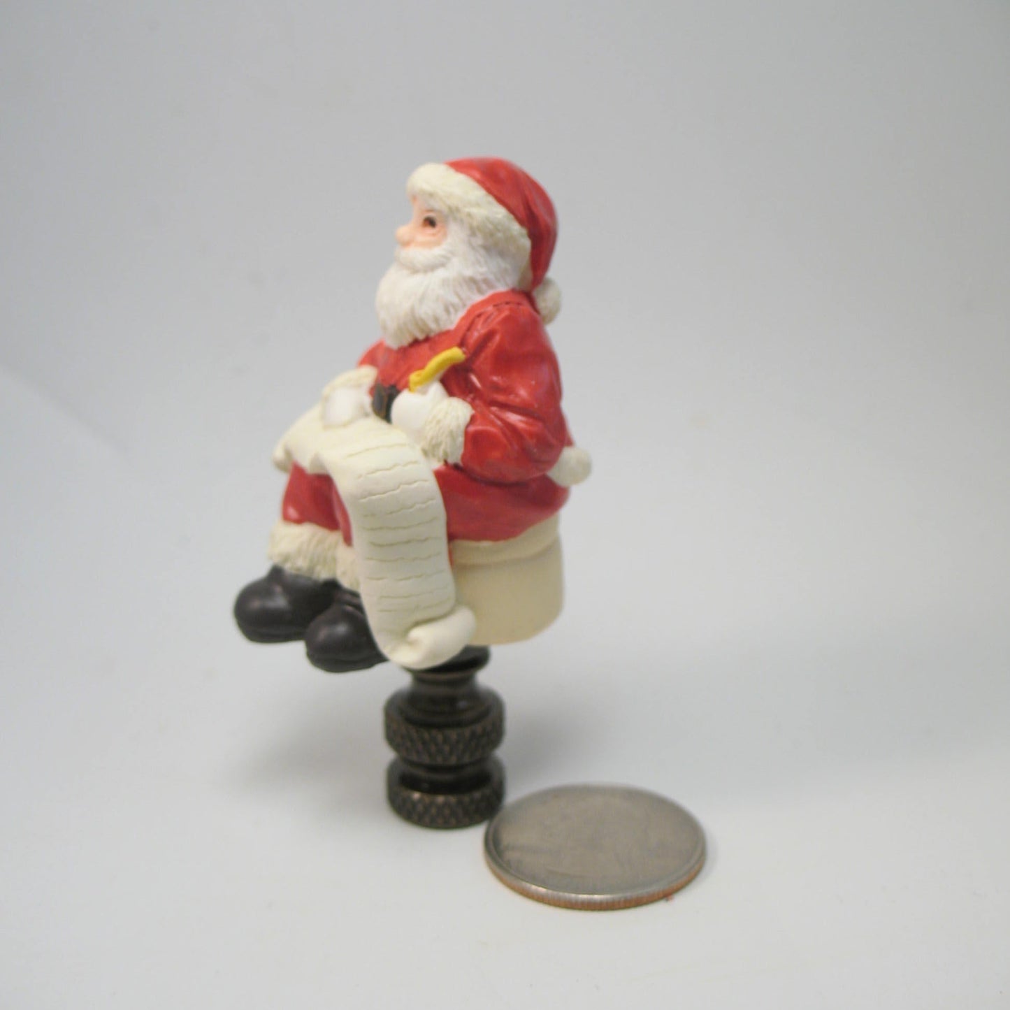 Finial: Small Santa Checks His List "Twice"