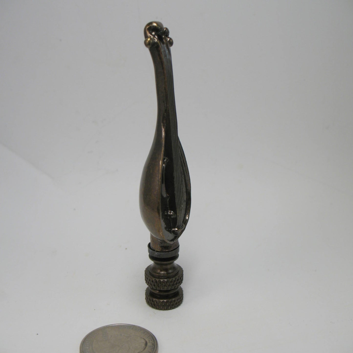 Finial: Bronze Mandolin. 3 7/8" overall