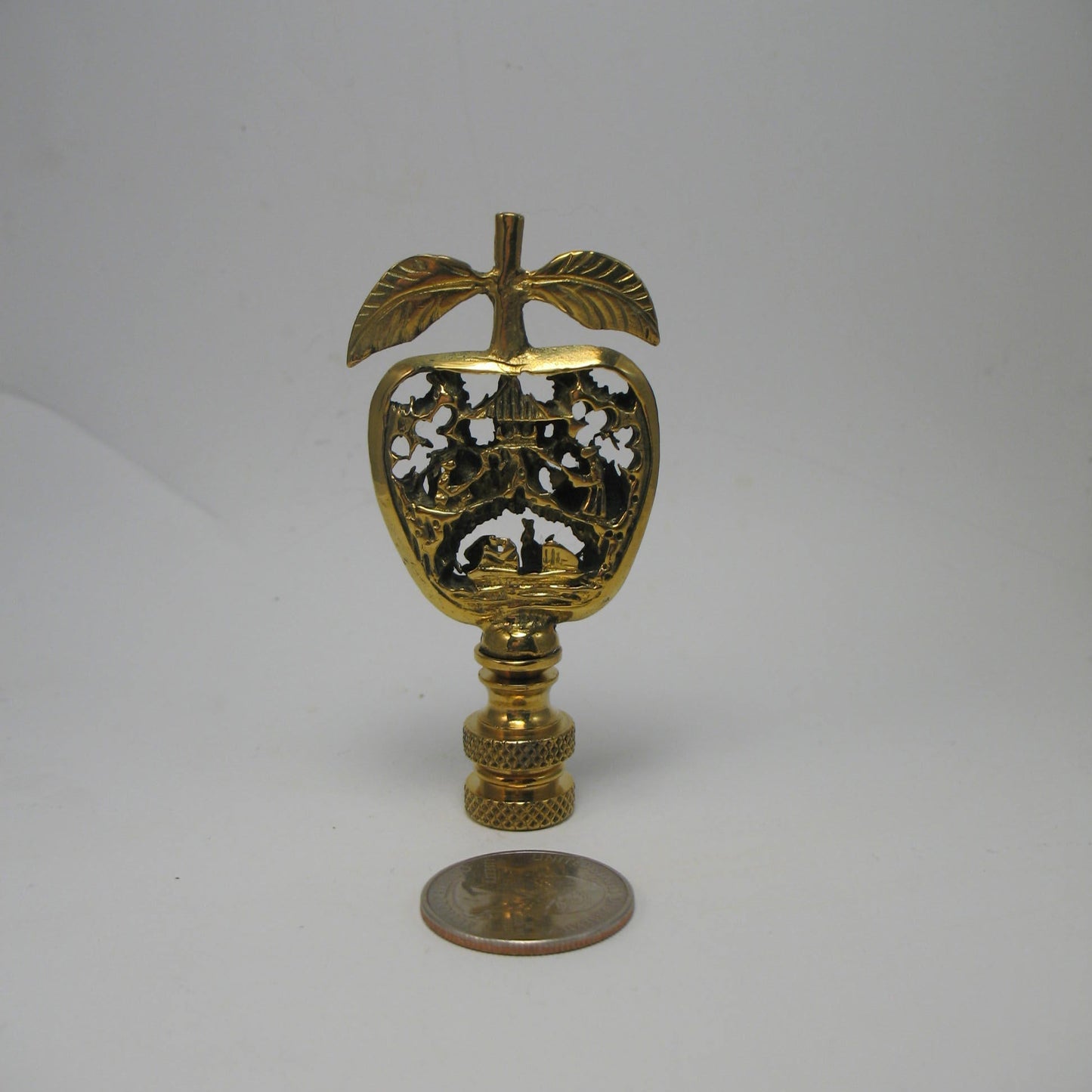 Finial:  Asian Apple. 3" overall