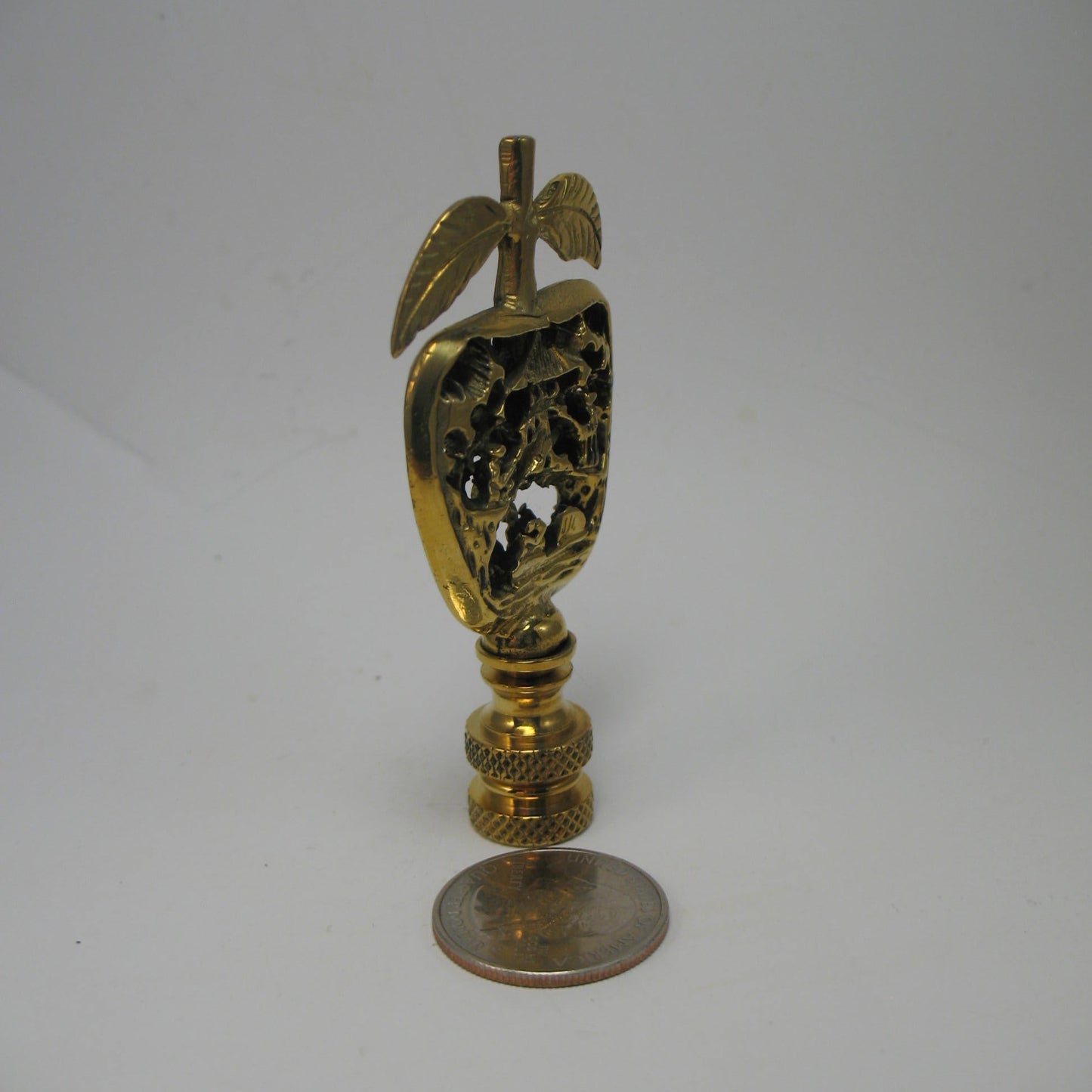 Finial:  Asian Apple. 3" overall