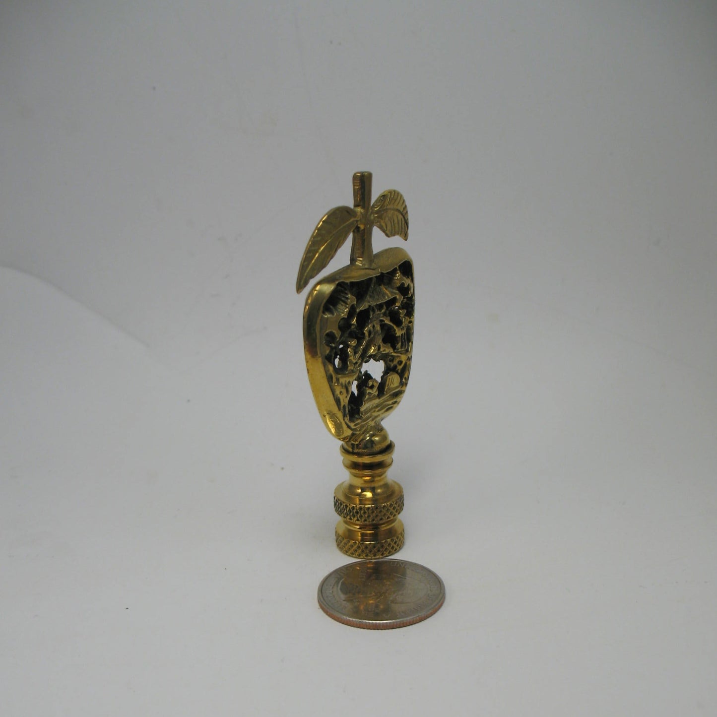 Finial:  Asian Apple. 3" overall