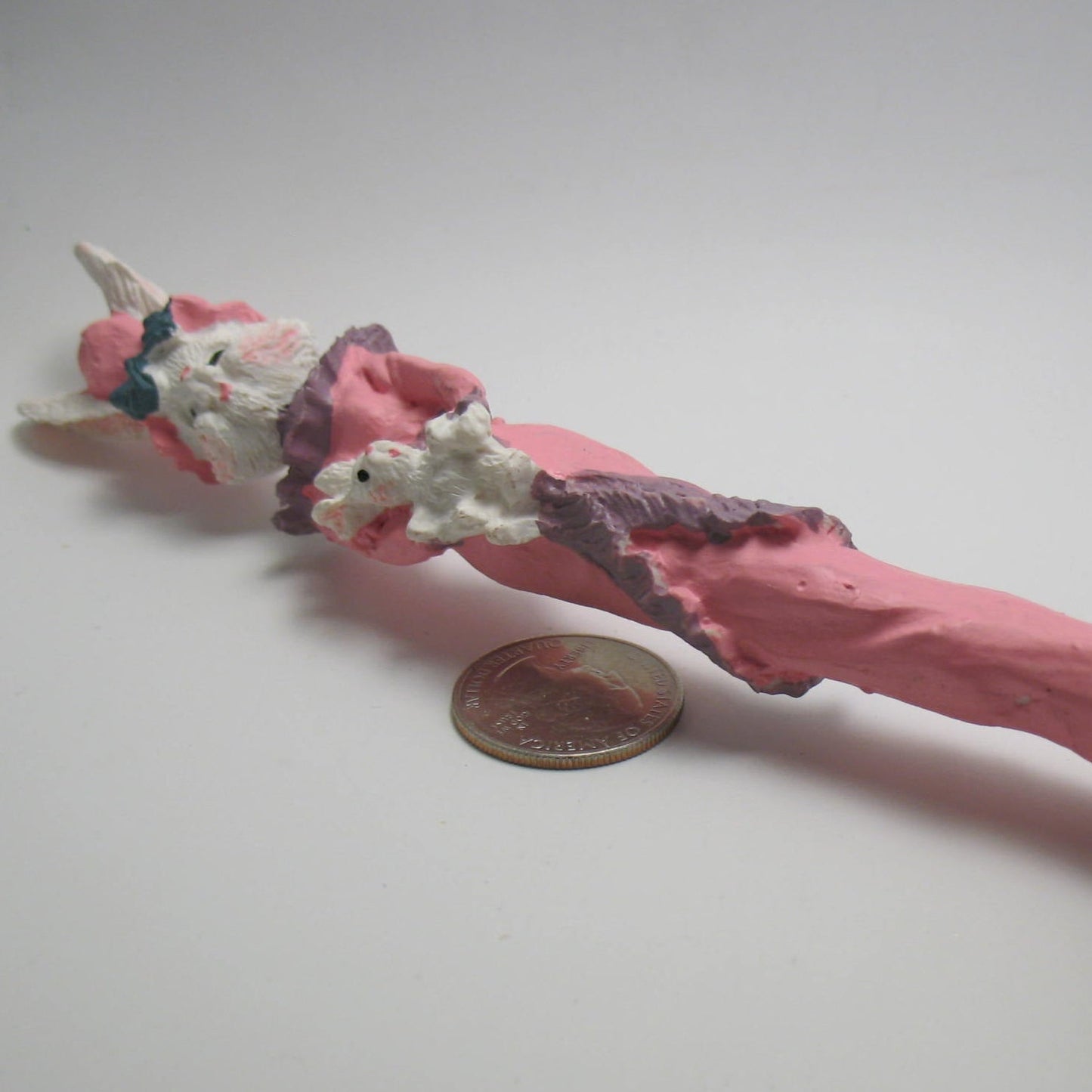 Lamp Finial Pink Easter Rabbit  Very Tall and Slim