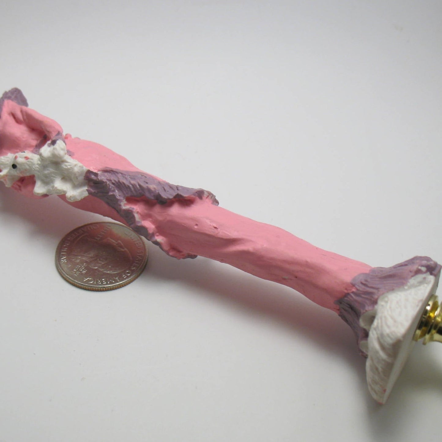 Lamp Finial Pink Easter Rabbit  Very Tall and Slim