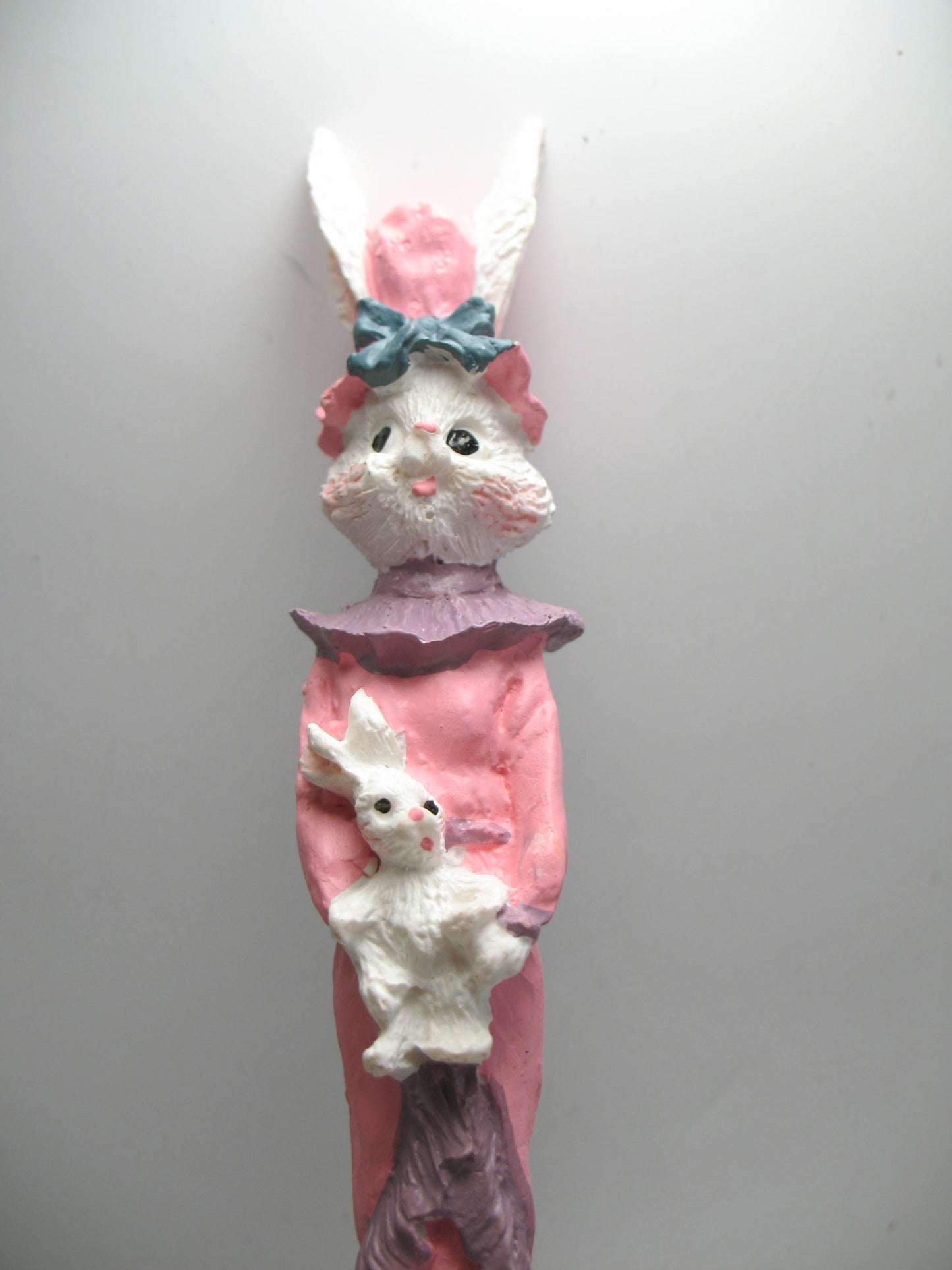 Lamp Finial Pink Easter Rabbit  Very Tall and Slim