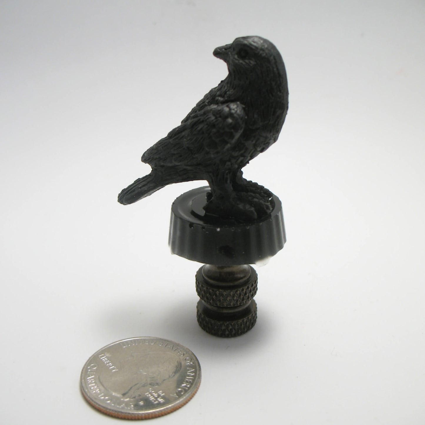 Lamp Finial Small Black Crow
