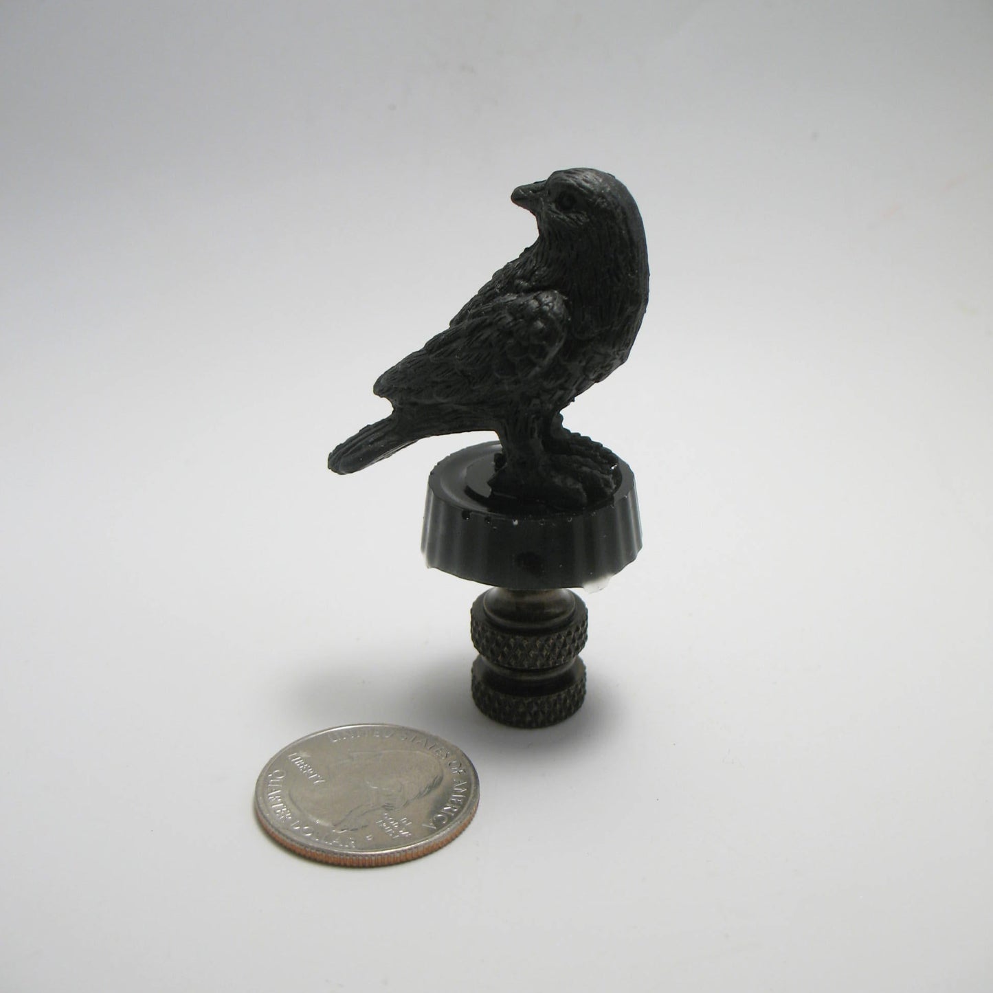 Lamp Finial Small Black Crow