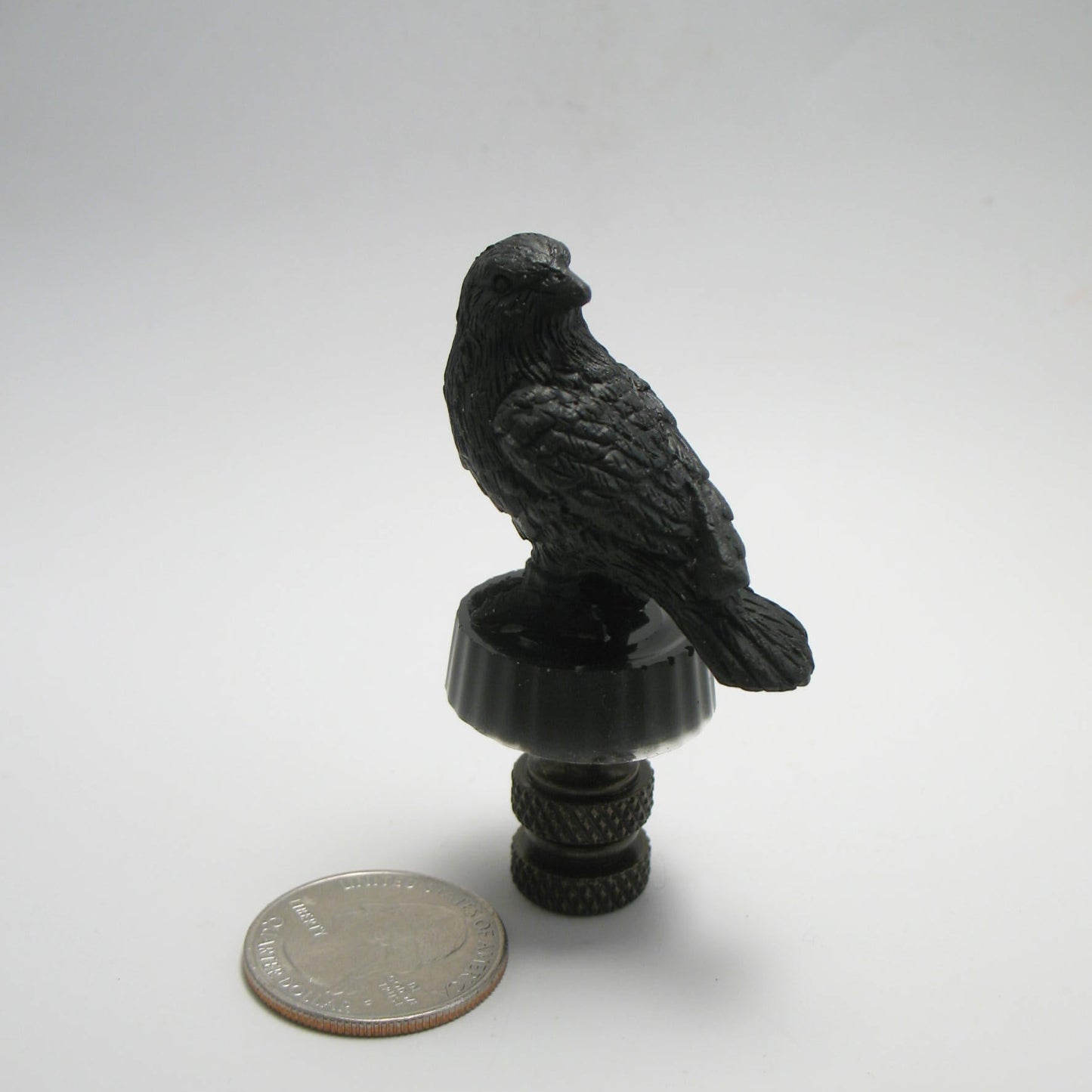 Lamp Finial Small Black Crow