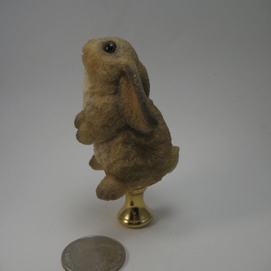 Lamp Finial Rabbit Resin Brown Fits Standard Thread Easter