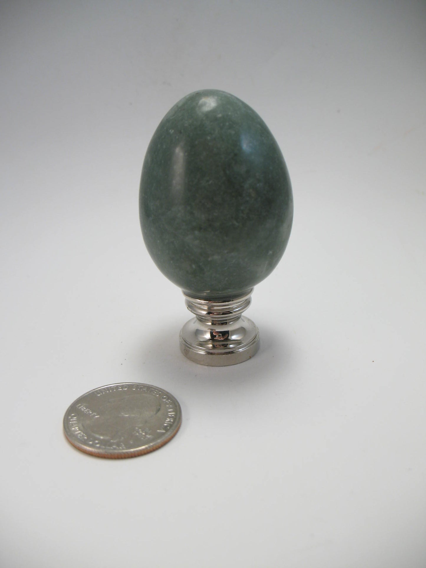 Lamp Finial Large Green/Dark Stone Egg