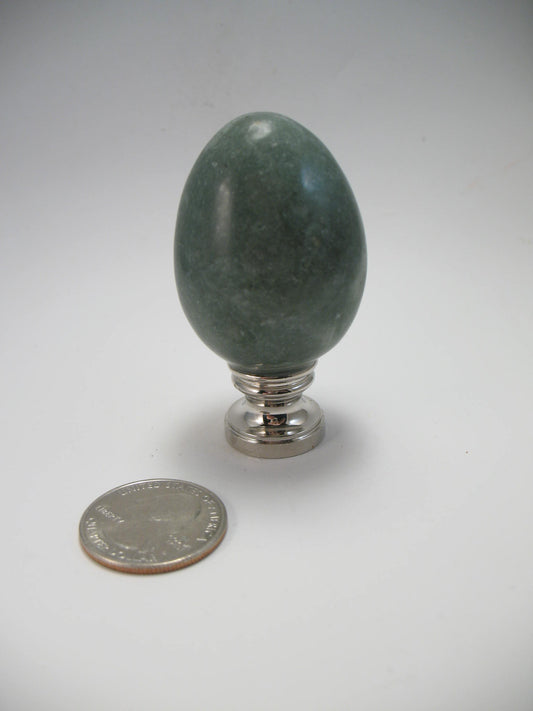 Lamp Finial Large Green/Dark Stone Egg