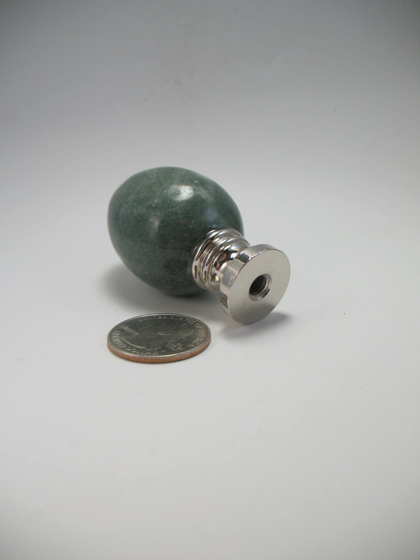 Lamp Finial Large Green/Dark Stone Egg