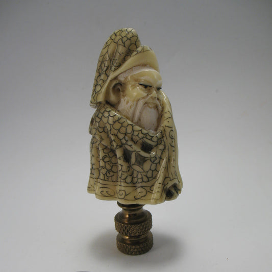 Faux Ivory Carved Asian Man