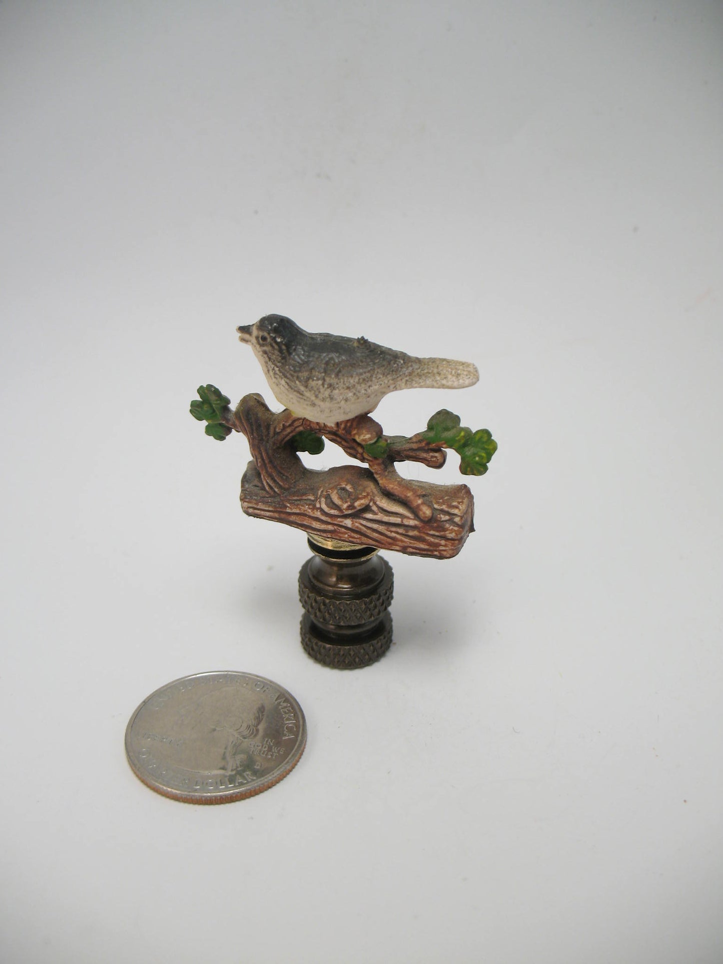 Lamp Finial Small Resin Bird Painted