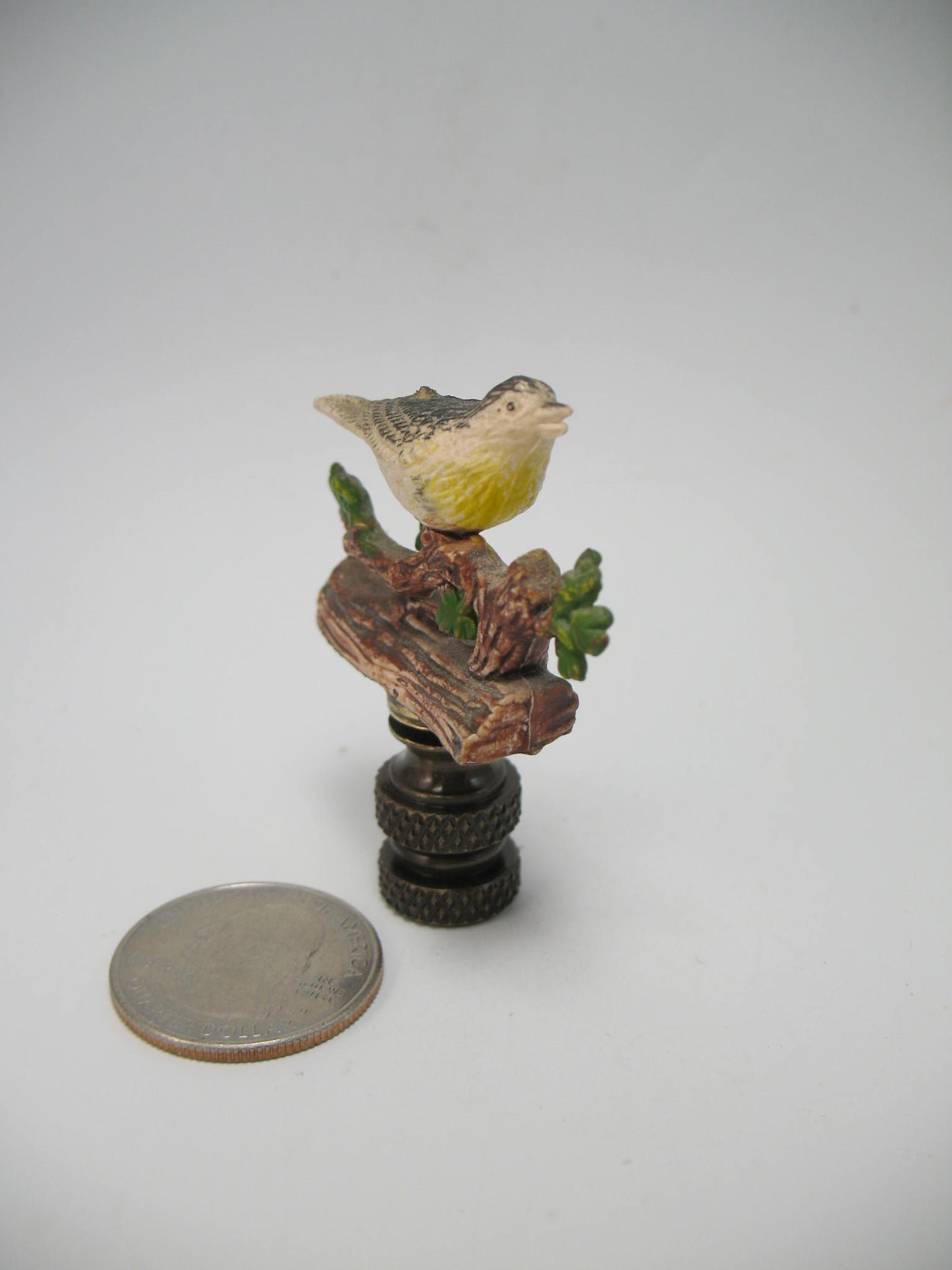 Lamp Finial Small Resin Bird Painted