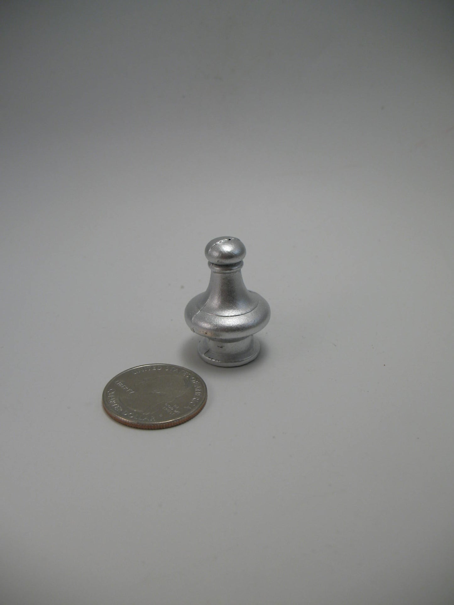 Small Silver Painted Knob 3/8 " 1/8ip thread