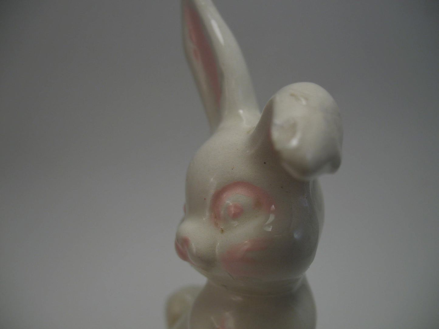Lamp Finial White Ceramic Easter Rabbit Bunny