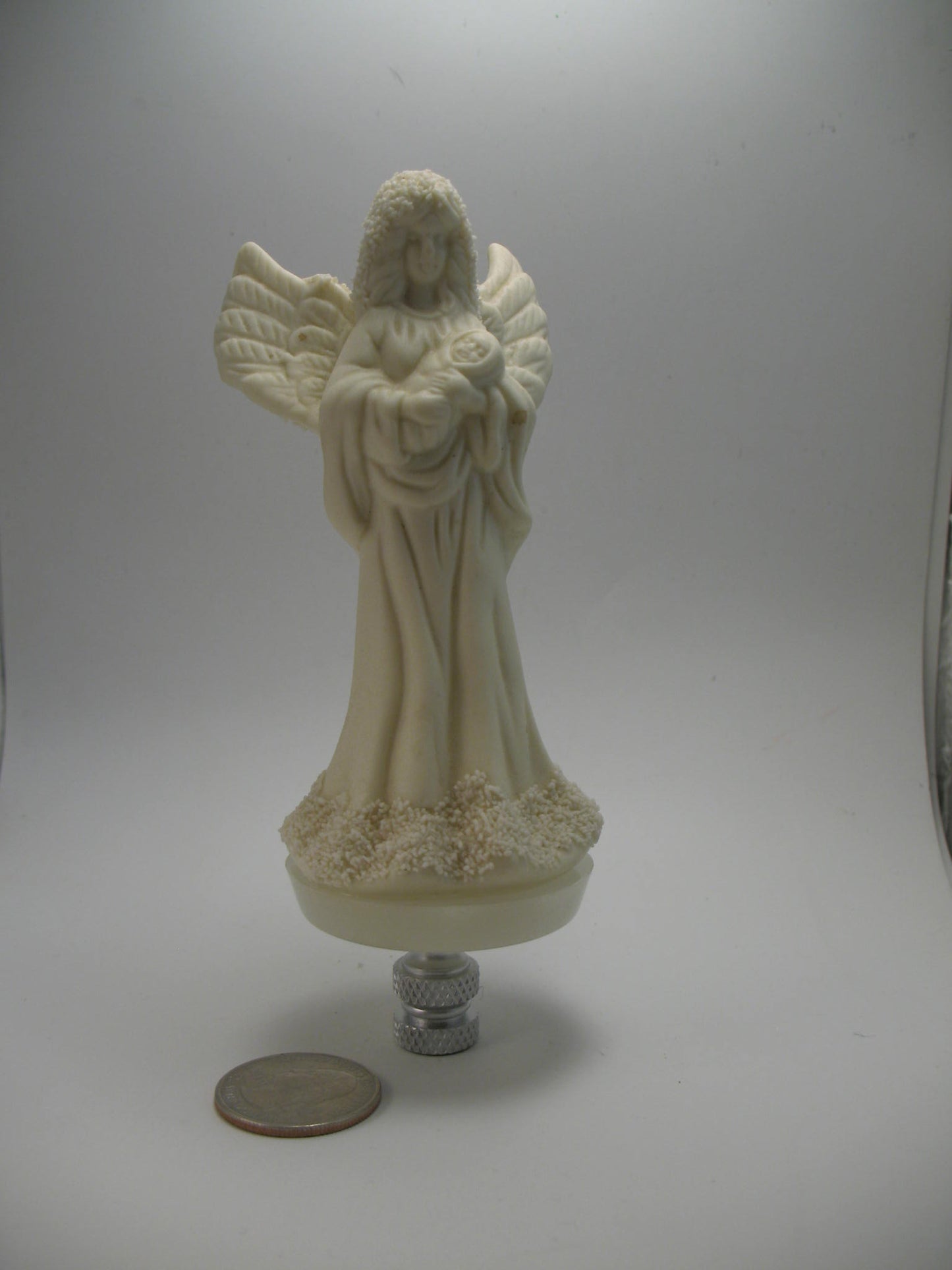 Lamp Finial White Christmas Angel