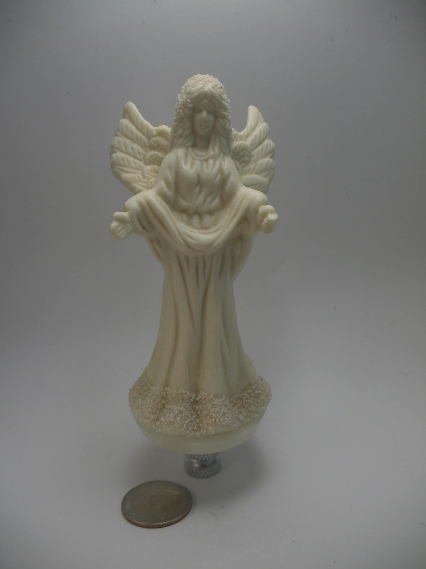 Lamp Finial White Christmas Angel