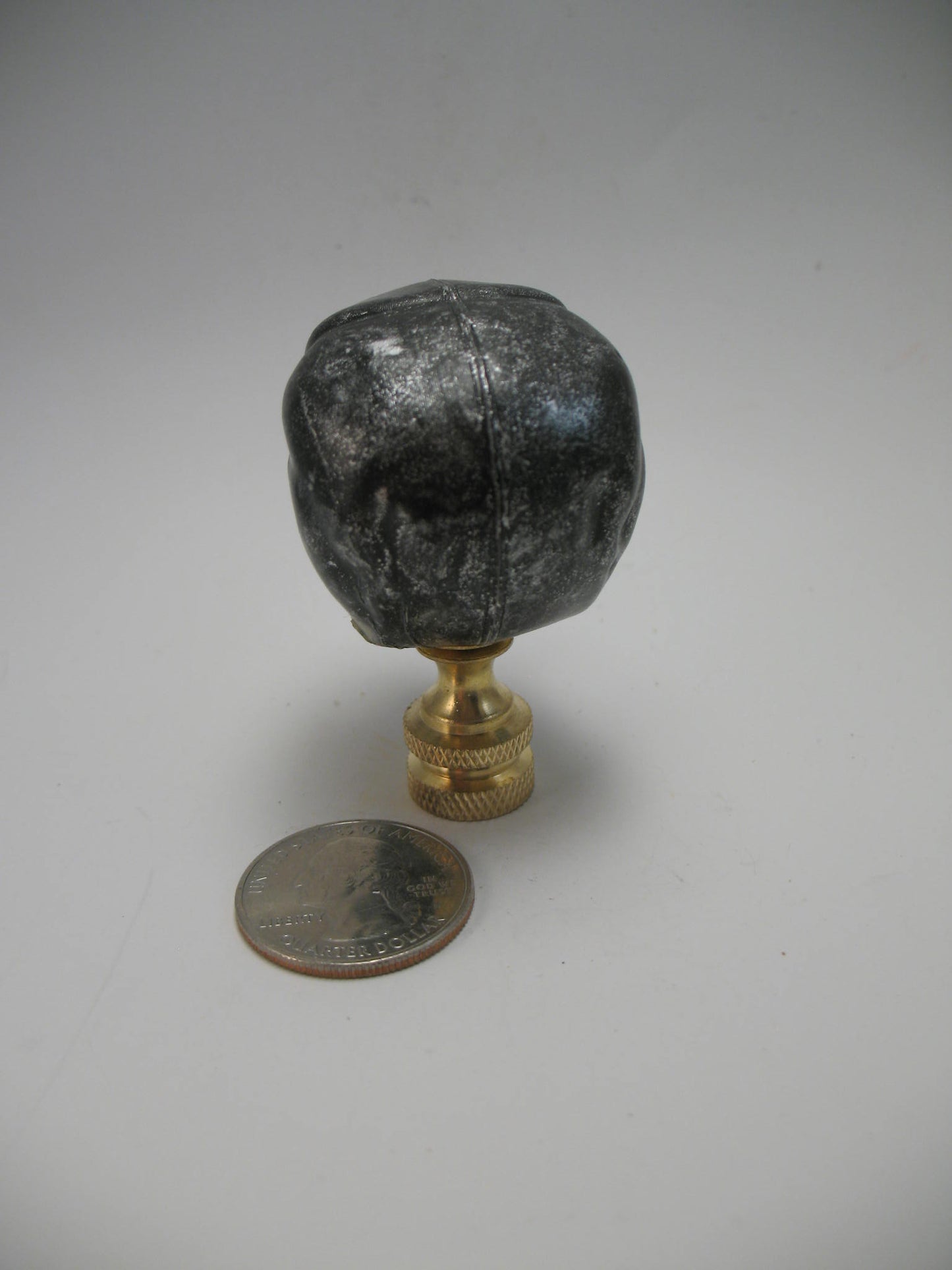 Lamp Finial Halloween Skull Black Silver Plastic