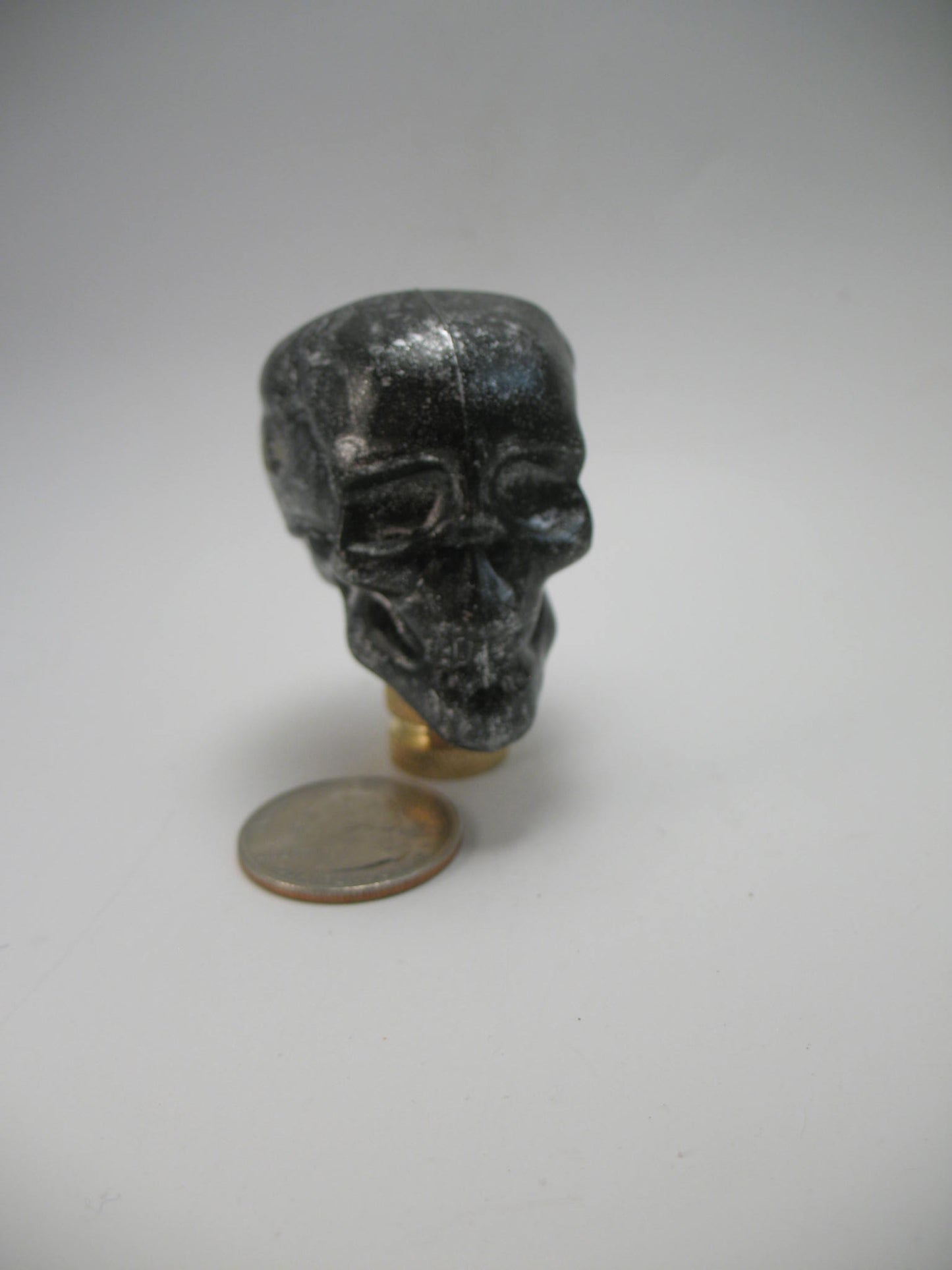 Lamp Finial Halloween Skull Black Silver Plastic